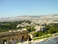 Blick von Akropolis auf Athen